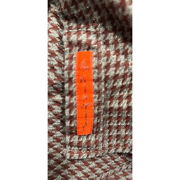 Luchiano Visconti Burgundy Houndstooth Long‎ Sleeve Button Down Mens Large - Picture 6 of 8